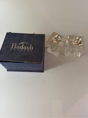 Badash Crystal Clear Square Salt & Pepper Shakers vintage unique